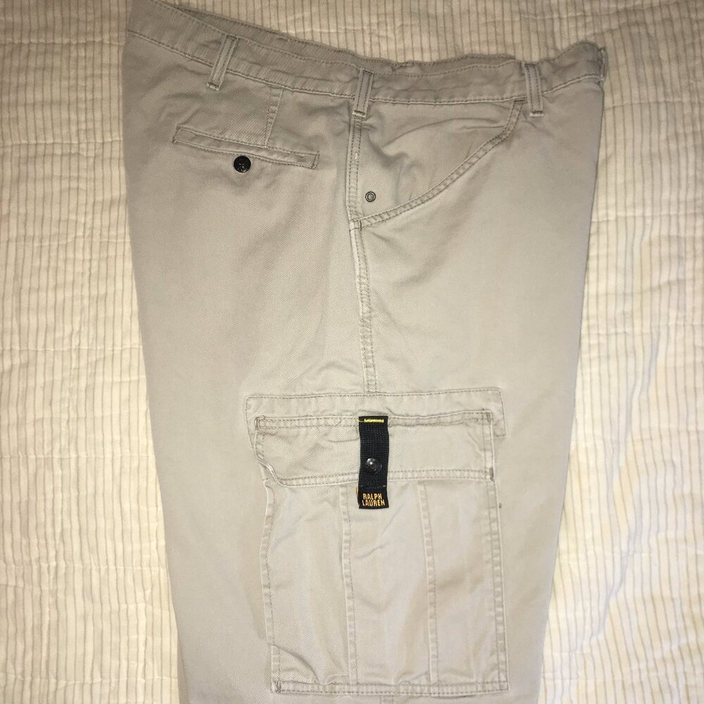 Vintage Ralph Lauren Polo Jeans Company Tab Cargo Pants Tan size 34 x 32.